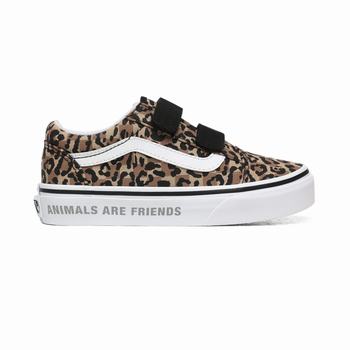 Vans Animal Checkerboard Old Skool V - Lasten Tennarit - Leopardi/Mustat